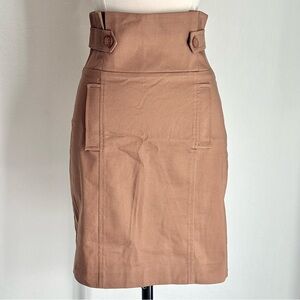BCBGeneration Tan Cotton Blend High-Waist Pencil Skirt, Size 0